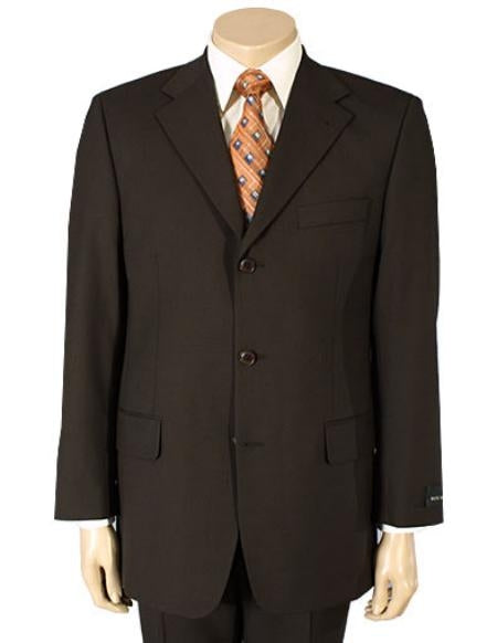 Men's Dark Brown 100% Pure (SUPER 120) 2or3 buttons - mensusa