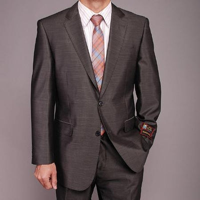 Men's Dark Gray Shiny 2-button 2 Piece Suits - Two piece Business suits Suit mensusa