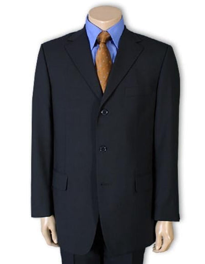 Men's Dark Navy Blue Suit For Men 100% Pure poly~rayon. (SUPER 120) 3 buttons - mensusa