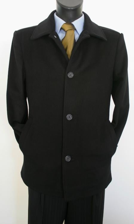 Men's Car coat Luxurious high-quality Long Jacket Wool & Cashmere half-lengths Men's Dress Coat Jet Black Carcoat ~ Designer Men's Wool Men's Peacoat Sale main image 0
