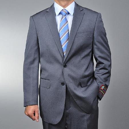 Men's Gray Teakweave 2-button Suit 2 Piece Suits - Two piece Business suits Suit