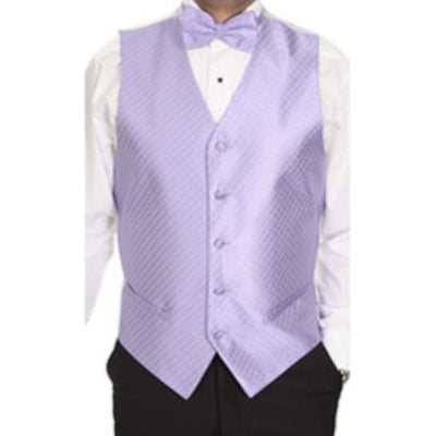 Men's Lavender Patterned 4-piece Dress Tuxedo Wedding Vest ~ Waistcoat ~ Waist coat Set Buy 10 of same color Tie For $25 Each - Men's Neck Ties - Mens Dress Tie - Trendy Mens Ties mensusa