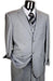 Men's Light Grey 3 Piece 2 Button Italian Designer Suit (Wholesale price $95 (12pc&UPMinimum)) - Three Piece Suit mensusa