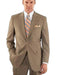 Men's Modern Tan ~ Beige 2-Button With Double Vent Flat Front Pant Rayon Fabric On Sale Online - mensusa