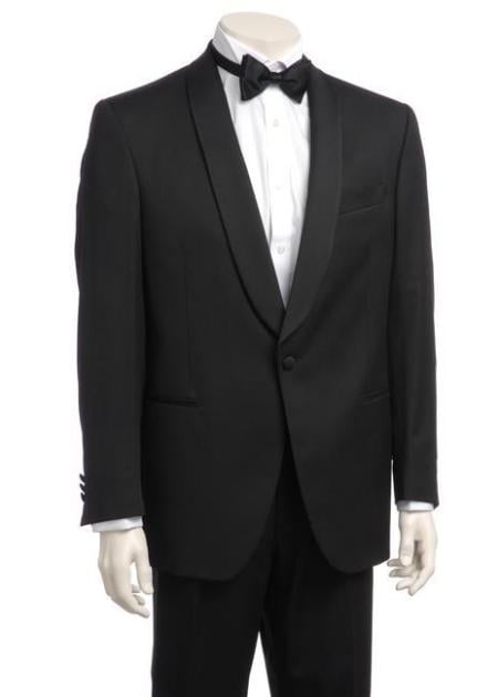Men's White Patterned Tuxedo-Asymmetrical Satin Lapel