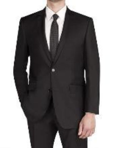 Men's Online Sale Clearance Slim Fitted Suit Black mensusa