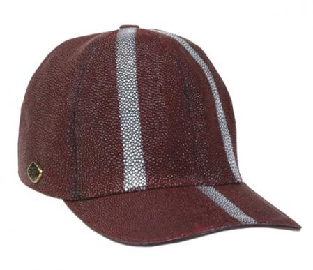 Men's Ostrich Skin Hat Burgundy ~ Wine ~ Maroon Color mensusa