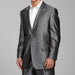 Men's Shiny Grey 2-button Men's Sharkskin Suit mensusa
