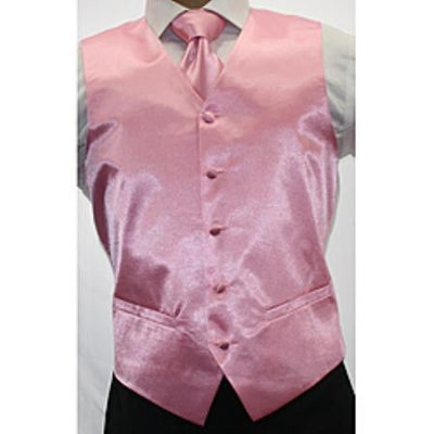 Men's Shiny Pink Tuxedo Microfiber 3-piece Dress Tuxedo Wedding Vest ~ Waistcoat ~ Waist coat Buy 10 of same color Tie For $25 Each - Men's Neck Ties - Mens Dress Tie - Trendy Mens Ties mensusa