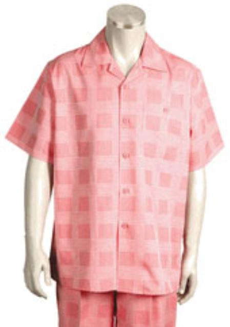 Men's Short Sleeve 2piece Mens Walking Outfit Pant Sets Leisure Casual Suit mensusa