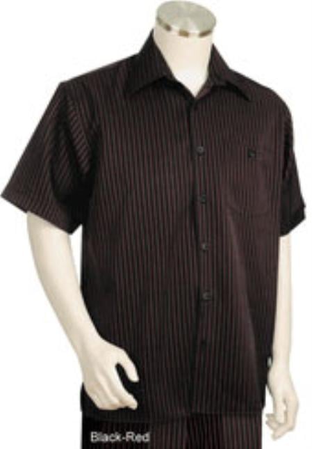 Men's Short Sleeve Polyester Two Piece Mens Walking Outfit mensusa