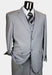 Men's Solid Light Gray ~ Grey 3 Pieces Vested 2 Two Buttons Suit + Free Shirt & Tie mensusa