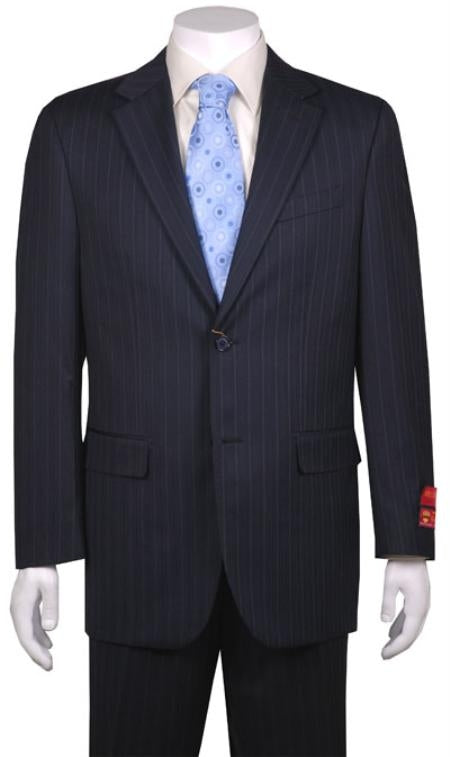 2 or 3 Button Vented without pleat flat front Black On Black Shadow Stripe ~ Pinstripe Suit
