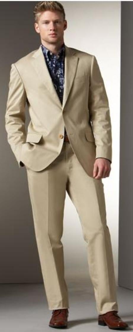 Men's Two Button Brown Slim Fit Teakwave Cheap Priced Business Suits Clearance Sale -Dress Shirt, Free Tie & Hankie Package Combo ~ Combination main image 1