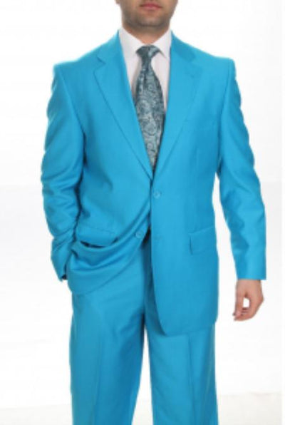 Men's Two Button turquoise Blue Color Affordable Cheap Priced Men's Dress Suit For Sale - RET208-19 mensusa