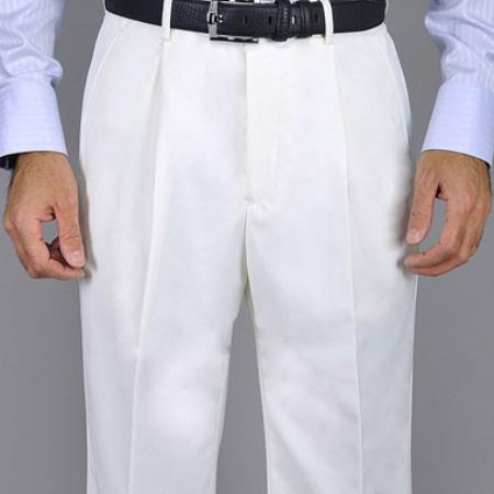 Men's Black Single-pleat Dress Pants Unhemmed Unfinished Bottom main image 1