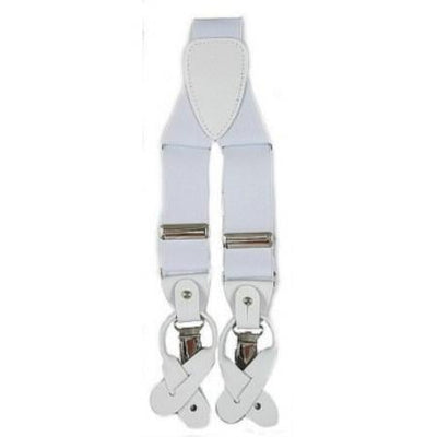 Men's classic white metallic Suspender mensusa