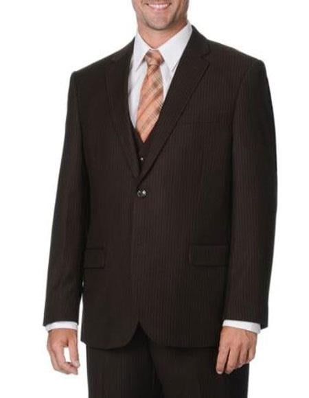 Men's Brown Floral Pattern Button Closure  Suit