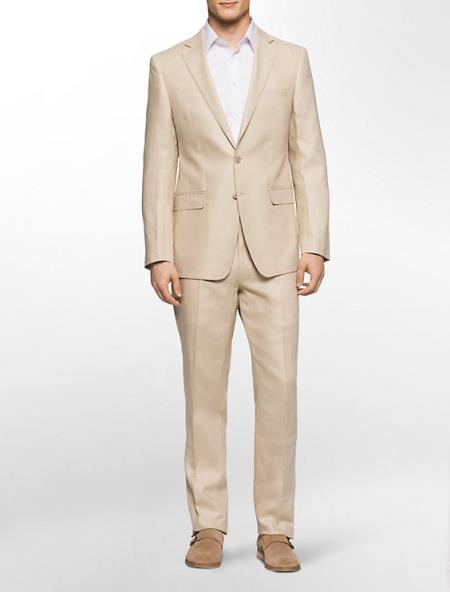 Mens 2 Button 100% Mens Linen Suit Kids Sizes Suit Perfect for toddler Suit wedding attire outfits In Natural ~ Sand ~ Light Tan Mens & Boy