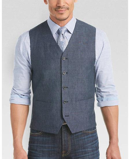 Men's Vest and Pants Set - Linen Outfits For Men Perfect for wedding Vest & Pants