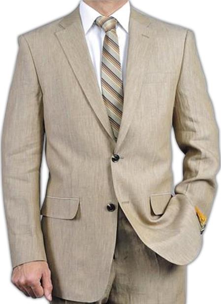 Men's Beige Linen Suit Perfect for Prom 2026 attire outfits - Mens Linen Suit