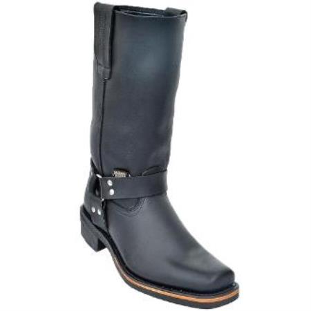 Men's Biker Boots With Rubber Sole Black