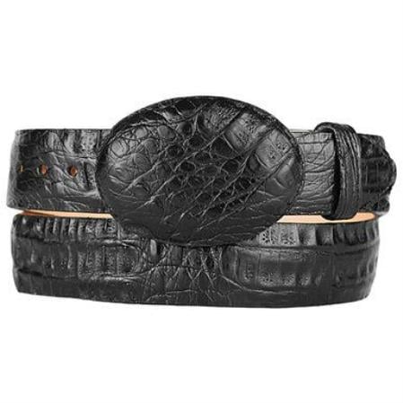 Men's Black Original Caiman Belly Skin Style Hand Crafted Belt