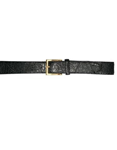 Real Authentic Skin Black All-Over Genuine Crocodile Patchwork Cinturon De Cocodrilo