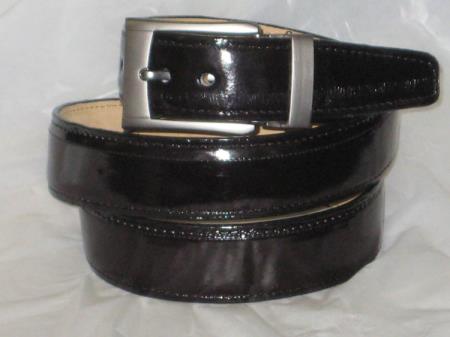 Men's Genuine Authentic Black Eel Belt