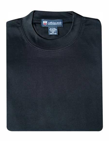 Men's Solid Regular Fit 80% Rayon 20% Polyester Short Sleeves Knitted Black Sweater
