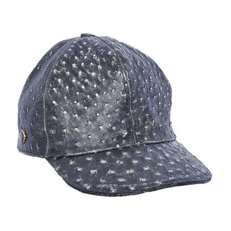 Natural Genuine Ostrich Python Baseball Cap main image 1