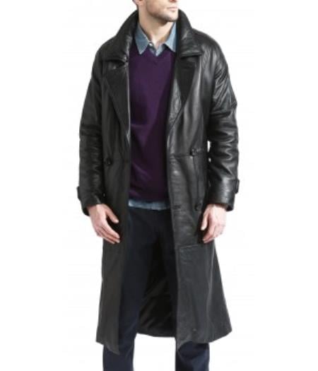 Men's Black Trench Coat