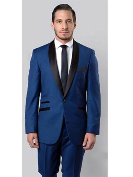 Men's Slim Fit Tuxedo Shawl Lapel Black,Blue