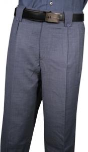 Men's Classic Fit Pleated Front Blue Pin Dot Wool Wide Leg Dress Slacks Men's Wide Leg Trousers