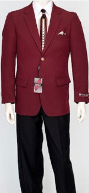 Pacelli Men's Classic Burgundy ~ Wine ~ Maroon Color Blazer Jacket Blair