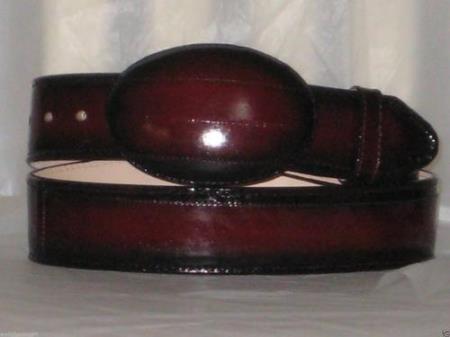 Genuine Authenti Faded Burgundy ~ Wine ~ Maroon Eel Skin Western Cowboy Belt