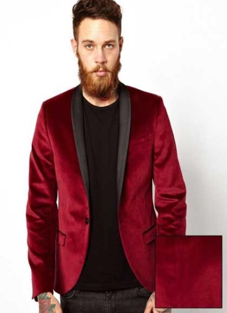 Men's Dinner Jacket Black and Burgundy ~ Wine ~ Maroon Suit & black Lapel Fashion Tuxedo For Men Burgundy Tuxedo