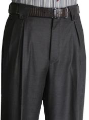 Men's Charcoal Classic Fit Men's Wide Leg Trousers