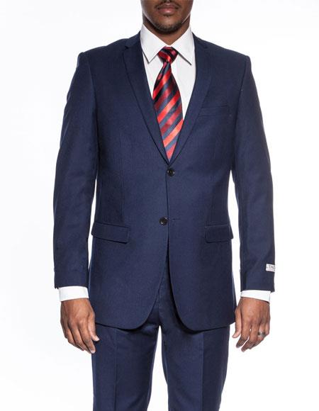 Extra Slim Fit Suit Mens classic blue extra slim fit wedding prom 2026 skinny suit