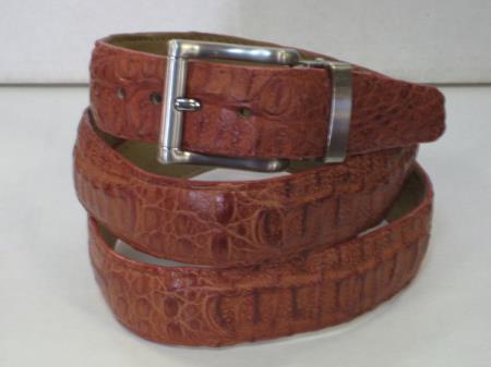 Men's Genuine Authentic Cognac Cinturon De Cocodrilo