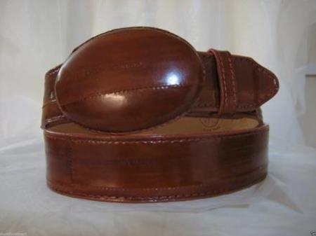 Men's Genuine Authentic Cognac Eel Belt