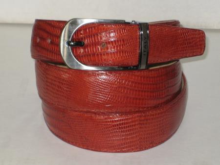 Men's Genuine Authentic Cognac Lizard Belt