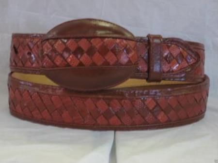 Men's Cognac Original Lizard Teju Skin Fashion Western Belt main image 1