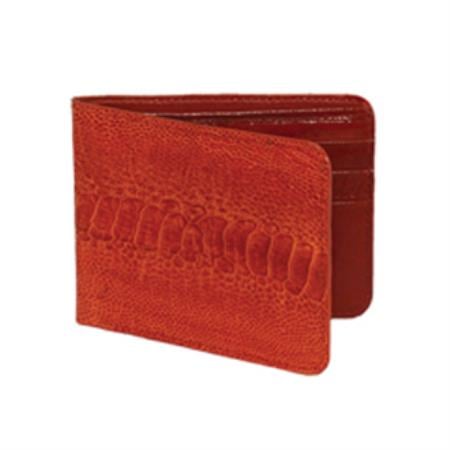 Wild West Boots Wallet- Cognac Genuine Exotic Ostrich Leg