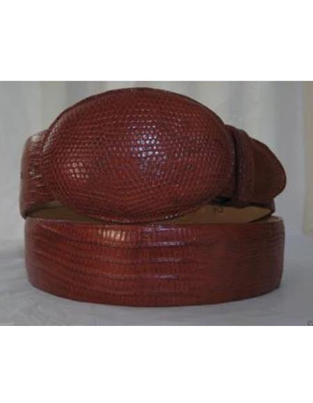 El General Exotic Lizard Leather Cowboy Belt - Cognac 45298 main image 1