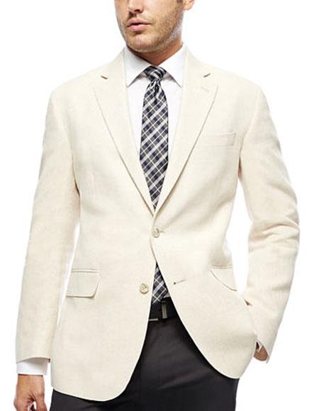 Men's ivory ~ cream ~ off white 2 button blazer ~ sport coat & dinner jacket