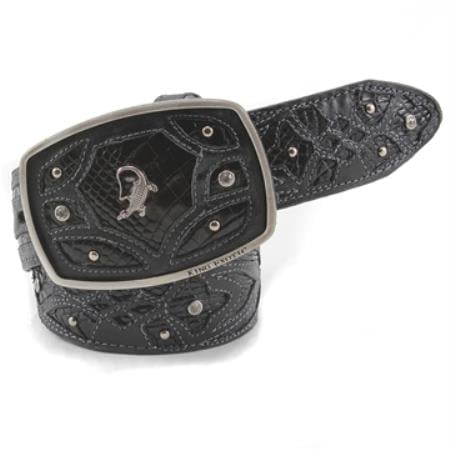 King Exotic Black Belt Genuine Caiman