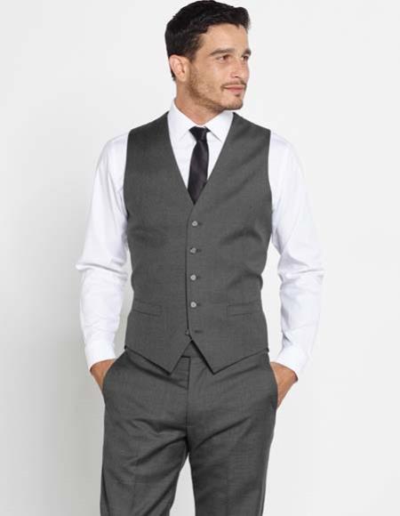 Men'S Grey Fashionable Men'S Vest Any Color Matching Dress Tuxedo main image 1