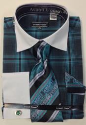 Mens Teal Dress Shirt