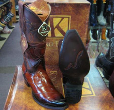 Mens King Exotic Boots Cowboy Style By Los Altos Boots Botas For Sale Rodeo Style Rage Finish Leather Cognac Dress Cowboy Boot Cheap Priced For Sale Online main image 1